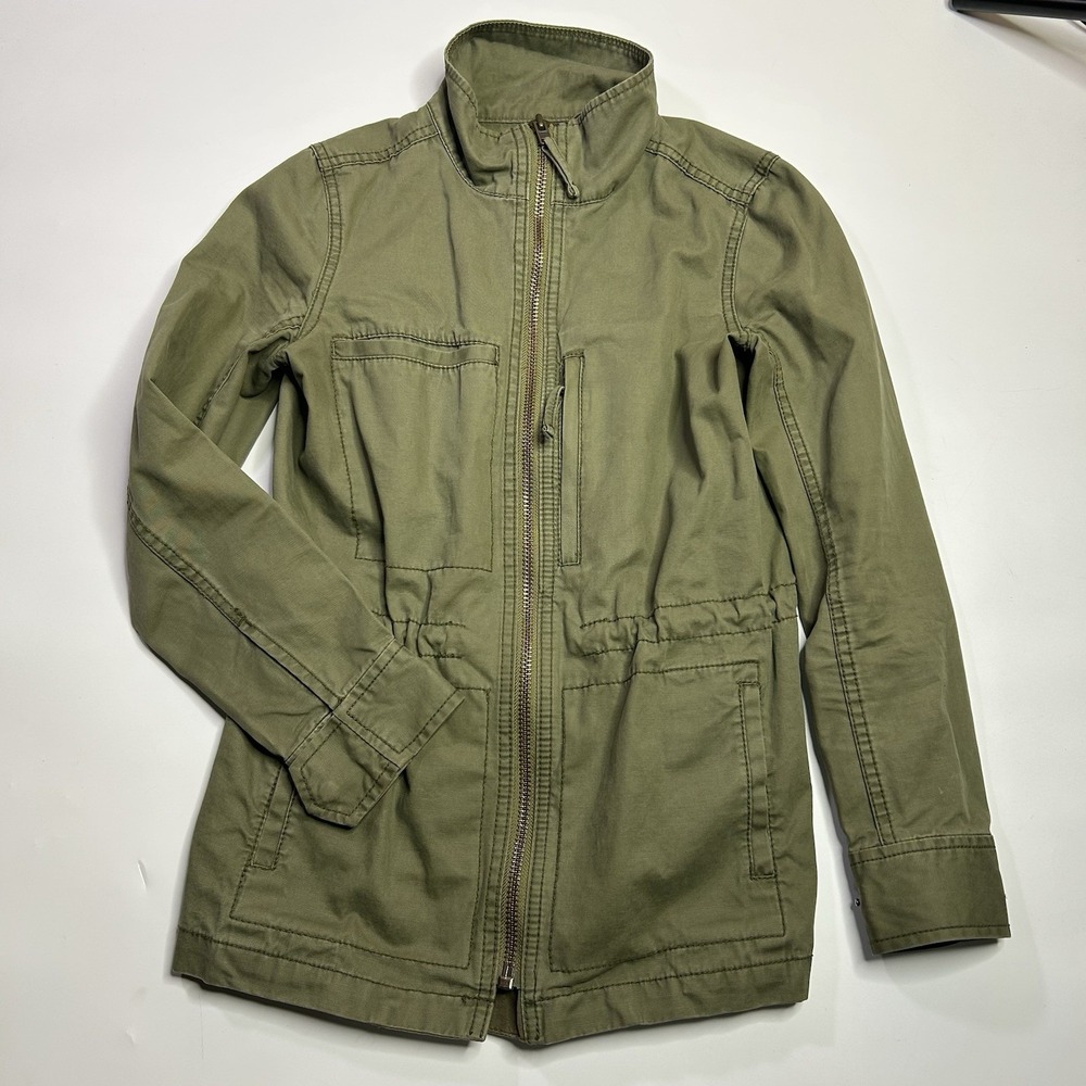 Madewell Fleet Jacket Military Army Green Chore Coat Size XS Canvas Zip Outdoor